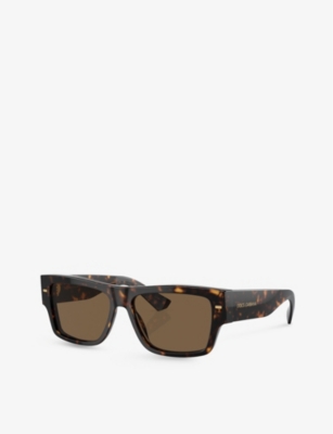 Dolce & Gabbana Dg4451 Rectangle-frame Acetate Sunglasses In Brown