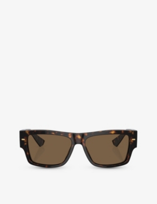 Dolce & Gabbana Dg4451 Rectangle-frame Acetate Sunglasses In Brown