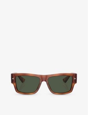 Dolce & Gabbana Dg4451 Rectangle-frame Acetate Sunglasses In Brown