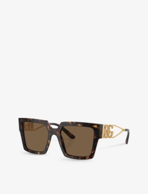 Dolce & Gabbana Tortoiseshell-effect Square-frame Sunglasses In Brown