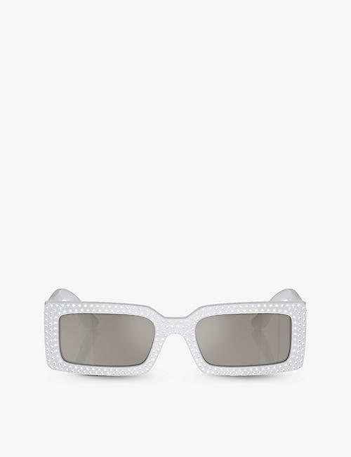 DOLCE & GABBANA: DG4447B rectangle-frame acetate sunglasses