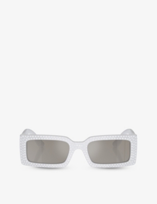 Dolce & Gabbana Dg4447b Rectangle-frame Acetate Sunglasses In Grey