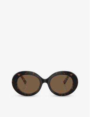 Dolce & Gabbana Dg4448 Oval-frame Acetate Sunglasses In Brown