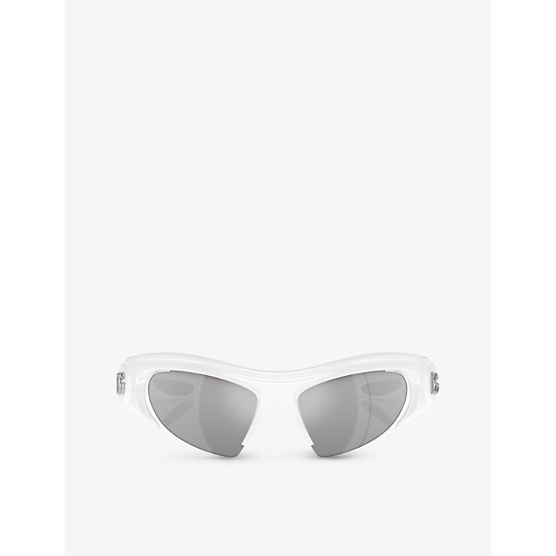 Shop Dolce & Gabbana Women's White Dg6192 Cat-eye-frame Nylon Sunglasses