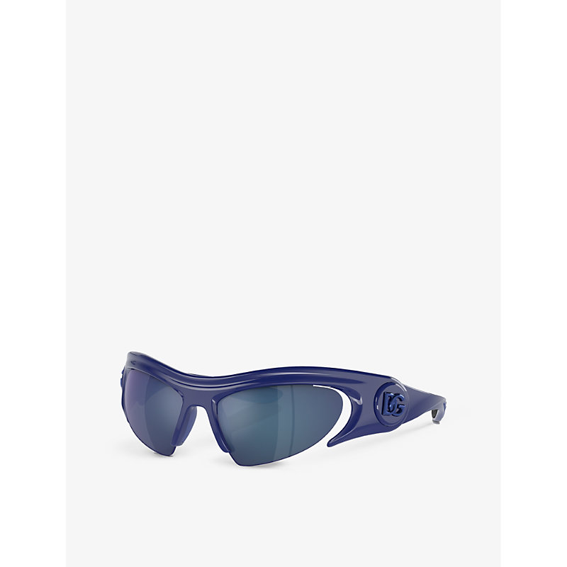 Shop Dolce & Gabbana Women's Blue Dg6192 Cat-eye-frame Nylon Sunglasses