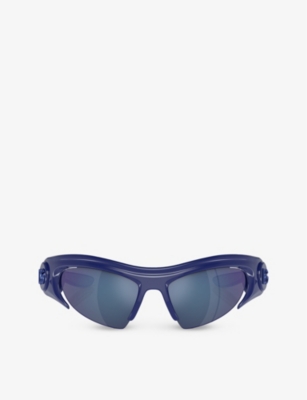 Shop Dolce & Gabbana Women's Blue Dg6192 Cat-eye-frame Nylon Sunglasses
