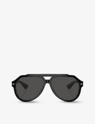 Dolce & Gabbana Dg4452 Aviator-frame Acetate Sunglasses In Black