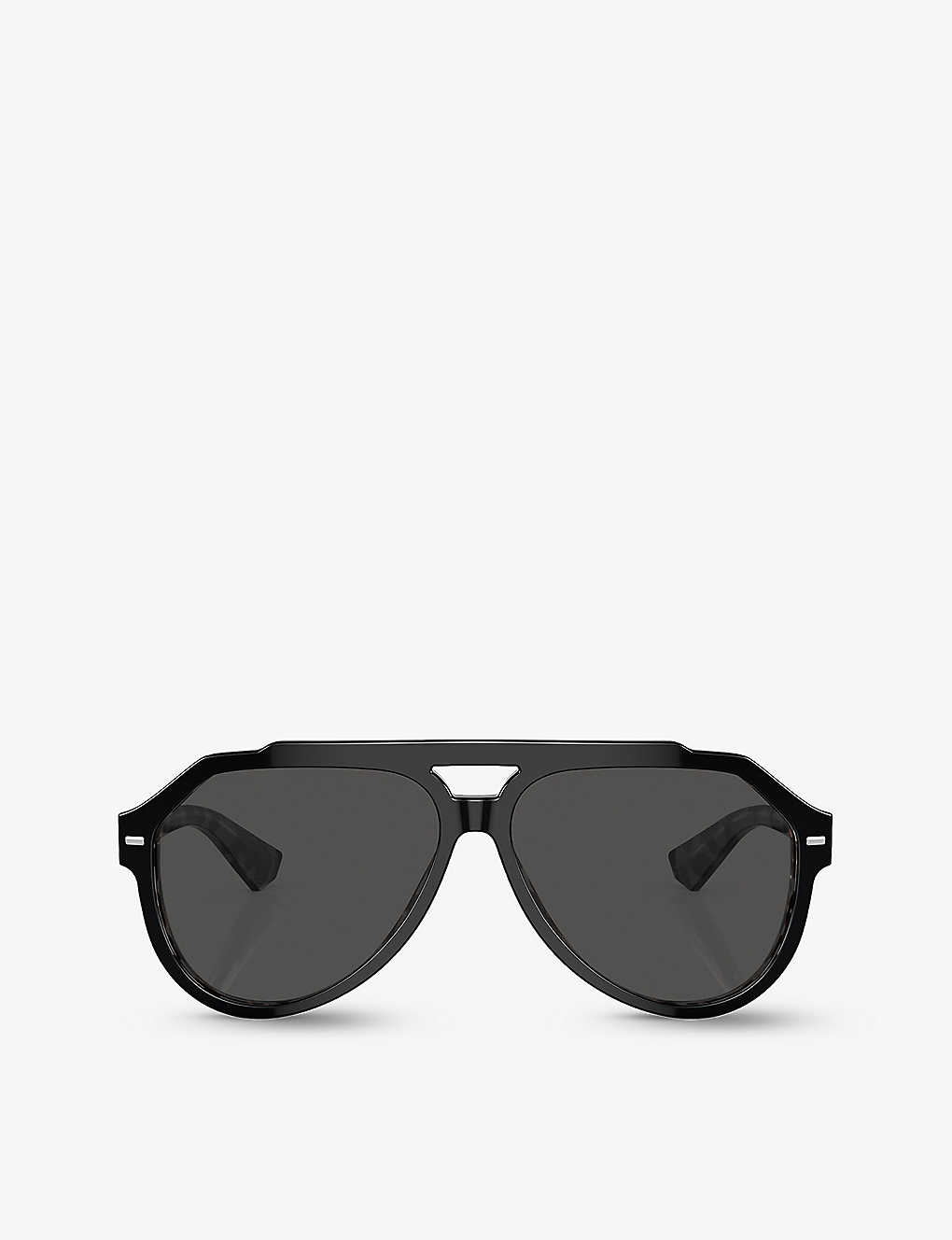 Dolce & Gabbana Dg4452 Aviator-frame Acetate Sunglasses In Black