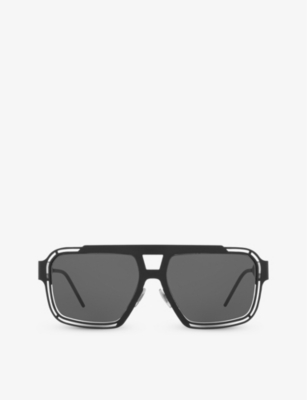 DOLCE & GABBANA: DG2270 square-frame metal sunglasses