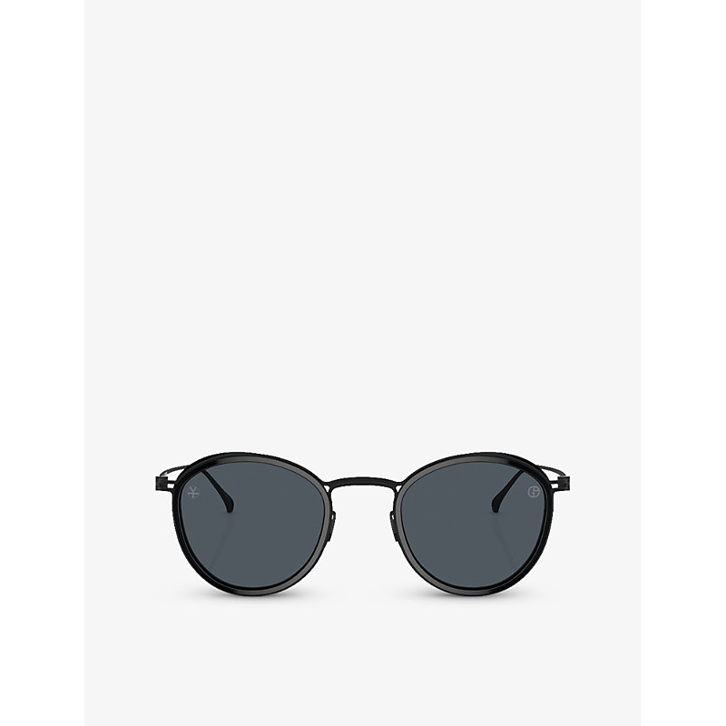 Shop Giorgio Armani Women's Black Ar6148t Phantos-frame Titanium Sunglasses