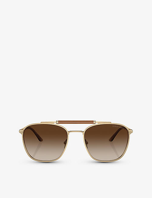 GIORGIO ARMANI: AR6149 square-frame metal sunglasses