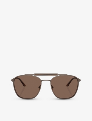 GIORGIO ARMANI: AR6149 square-frame metal sunglasses