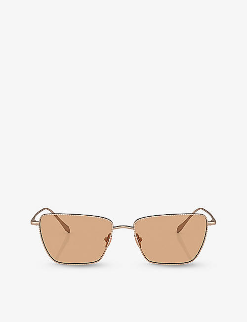 GIORGIO ARMANI: AR6153 rectangle-frame metal sunglasses