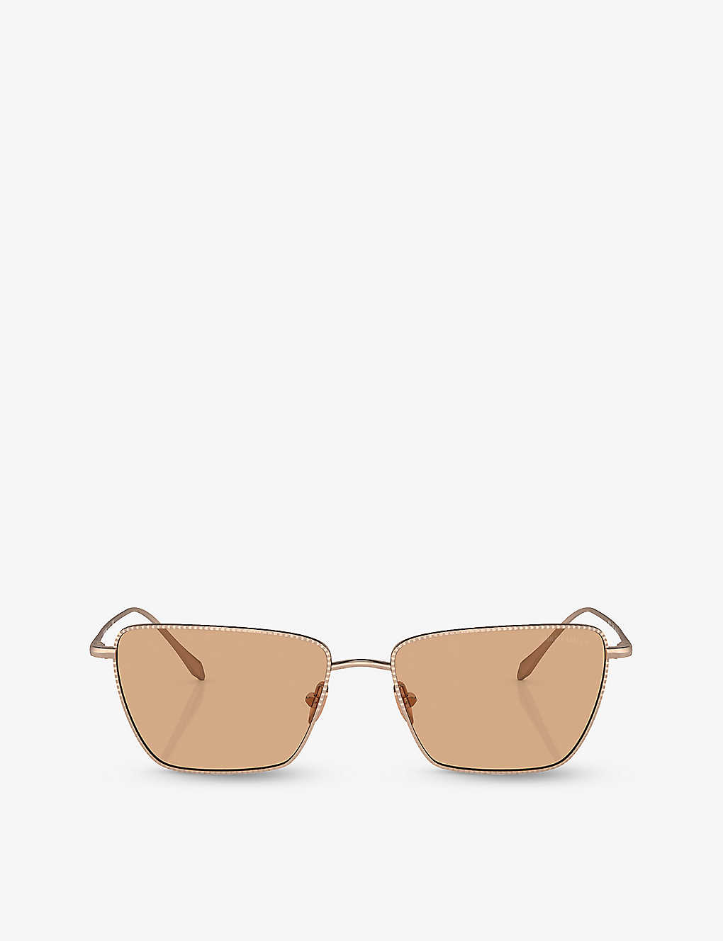 Giorgio Armani Womens Gold Ar6153 Rectangle-frame Metal Sunglasses