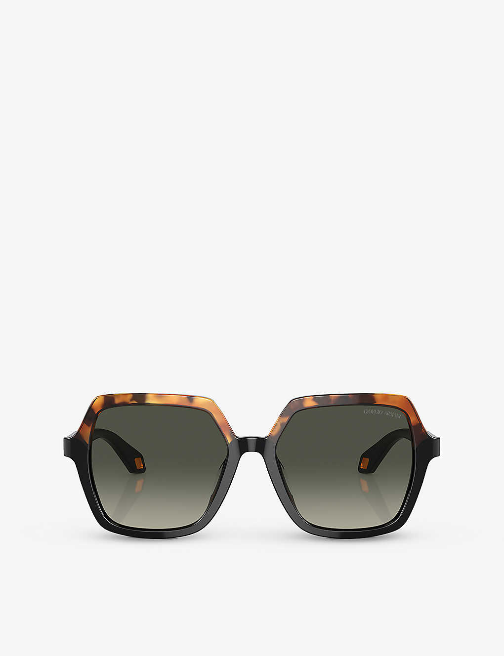 Shop Giorgio Armani Women's Black Ar8193u Square-frame Acetate Sunglasses
