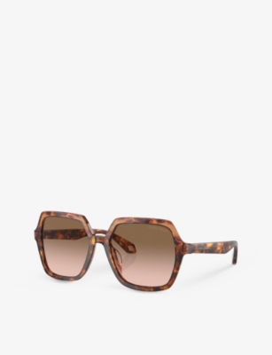Shop Giorgio Armani Womens Brown Ar8193u Square-frame Acetate Sunglasses