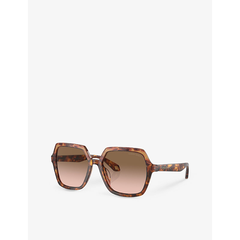 Shop Giorgio Armani Women's Brown Ar8193u Square-frame Acetate Sunglasses