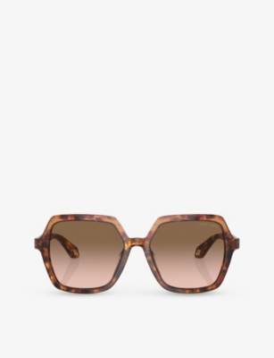 Shop Giorgio Armani Womens Brown Ar8193u Square-frame Acetate Sunglasses