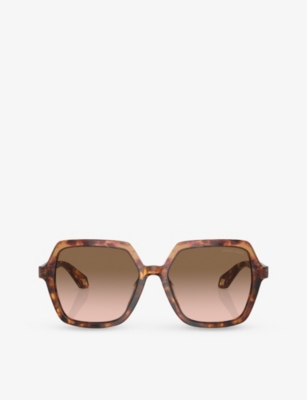 Giorgio Armani Tortoiseshell-effect Square Frame Sunglasses In Brown