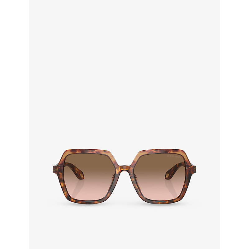 Shop Giorgio Armani Women's Brown Ar8193u Square-frame Acetate Sunglasses