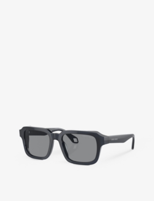 Giorgio Armani Womens Blue Ar8194u Rectangular-frame Acetate Sunglasses In Blue