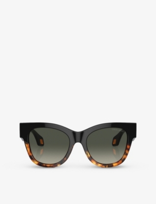Giorgio Armani Womens Black Ar8195u Square-frame Acetate Sunglasses