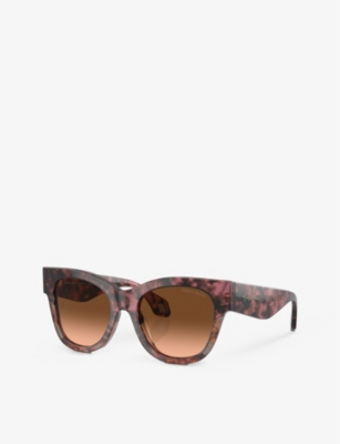 Giorgio Armani Gradient-lens Cat-eye Frame Sunglasses In Brown