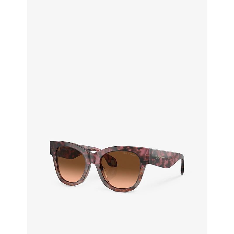 Shop Giorgio Armani Women's Brown Ar8195u Square-frame Acetate Sunglasses