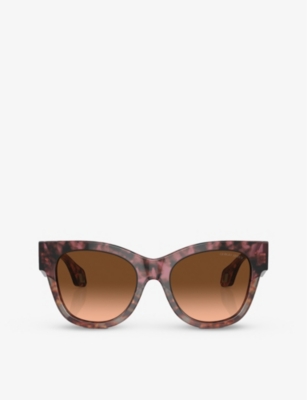 Giorgio Armani Gradient-lens Cat-eye Frame Sunglasses In Brown