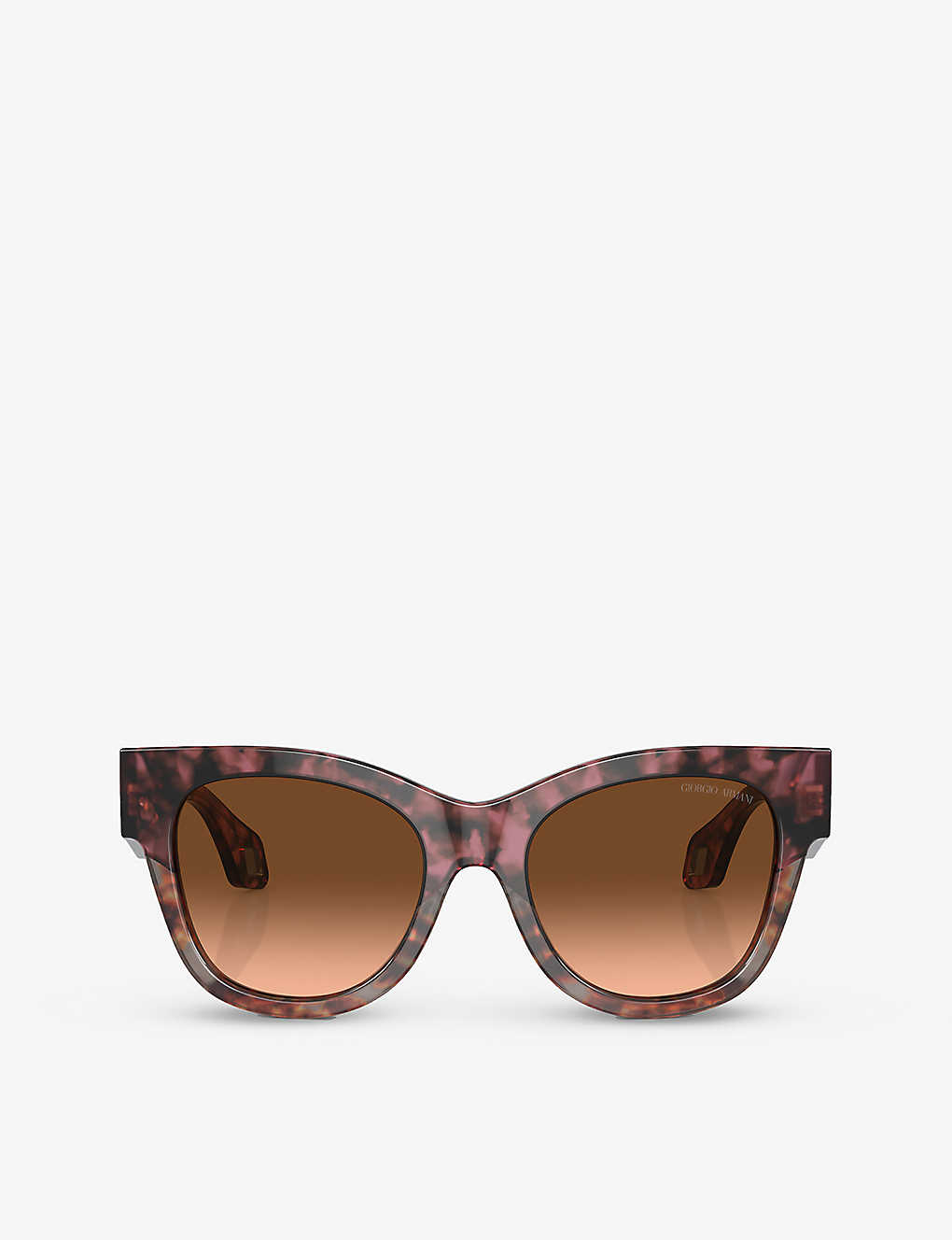 Giorgio Armani Gradient-lens Cat-eye Frame Sunglasses In Brown