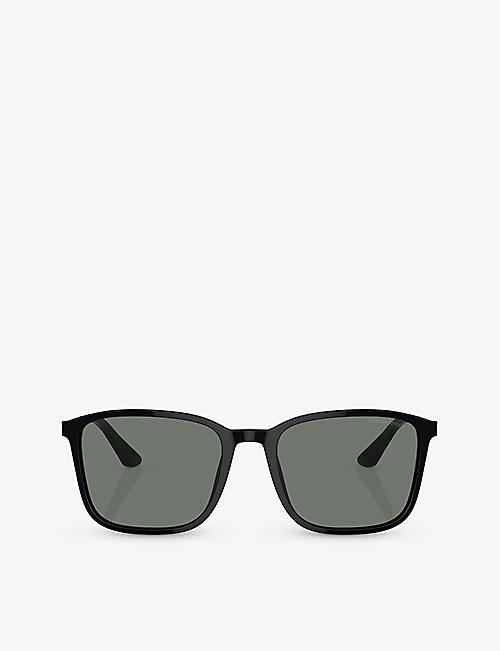 GIORGIO ARMANI: AR8197 rectangle-frame acetate sunglasses