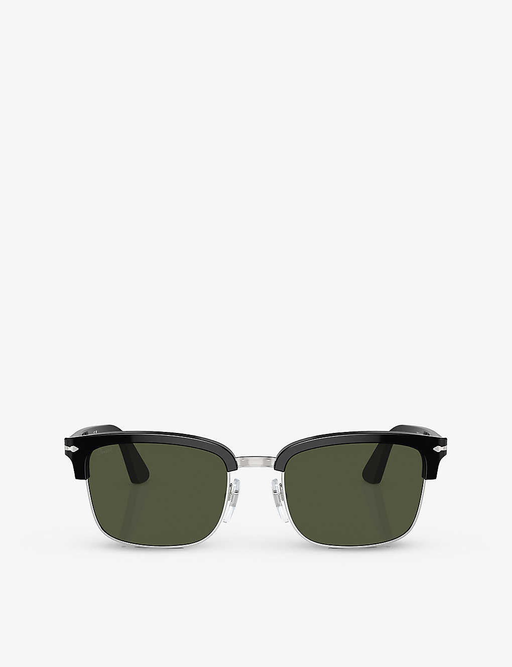 Shop Persol Women's Black Po3327s Rectangle-frame Acetate Sunglasses