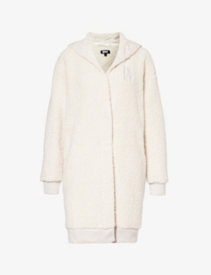 DKNY: Logo-embroidered relaxed-fit fleece hoody