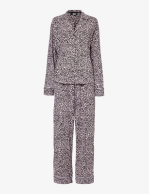 DKNY: Branded lip-print stretch-jersey pyjamas