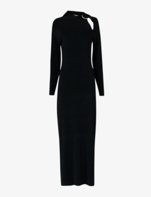LEEM: Hooded cut-out stretch-woven midi dress