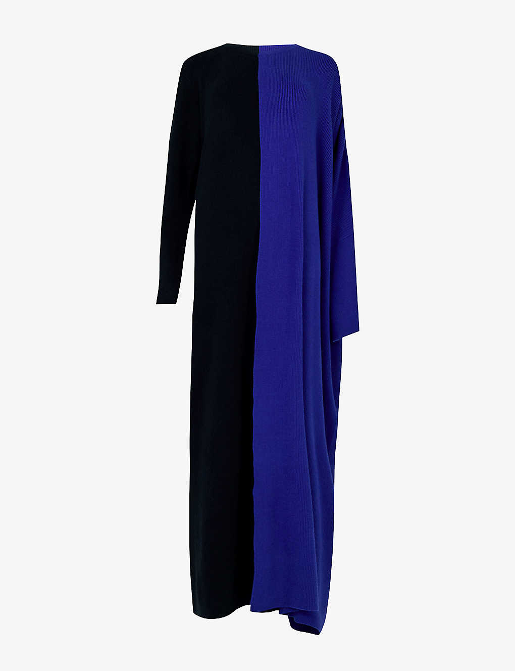 Leem Gradient-design Shawl-neck Woven In Black/blue