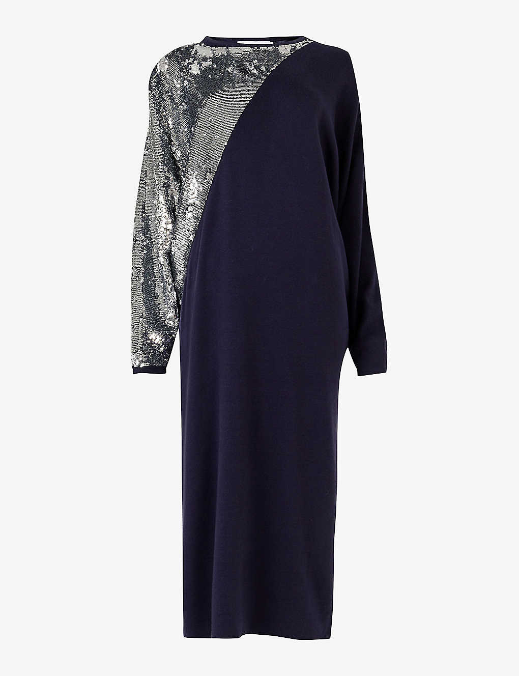 Leem Womens Raisin Sequin-embellished Batwing-sleeved Woven Dress