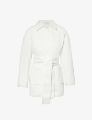 MAX MARA: Rauche belted stretch-woven coat