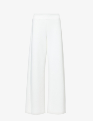 Max Mara Womens White Levante Wide-leg High-rise Stretch-woven Trousers