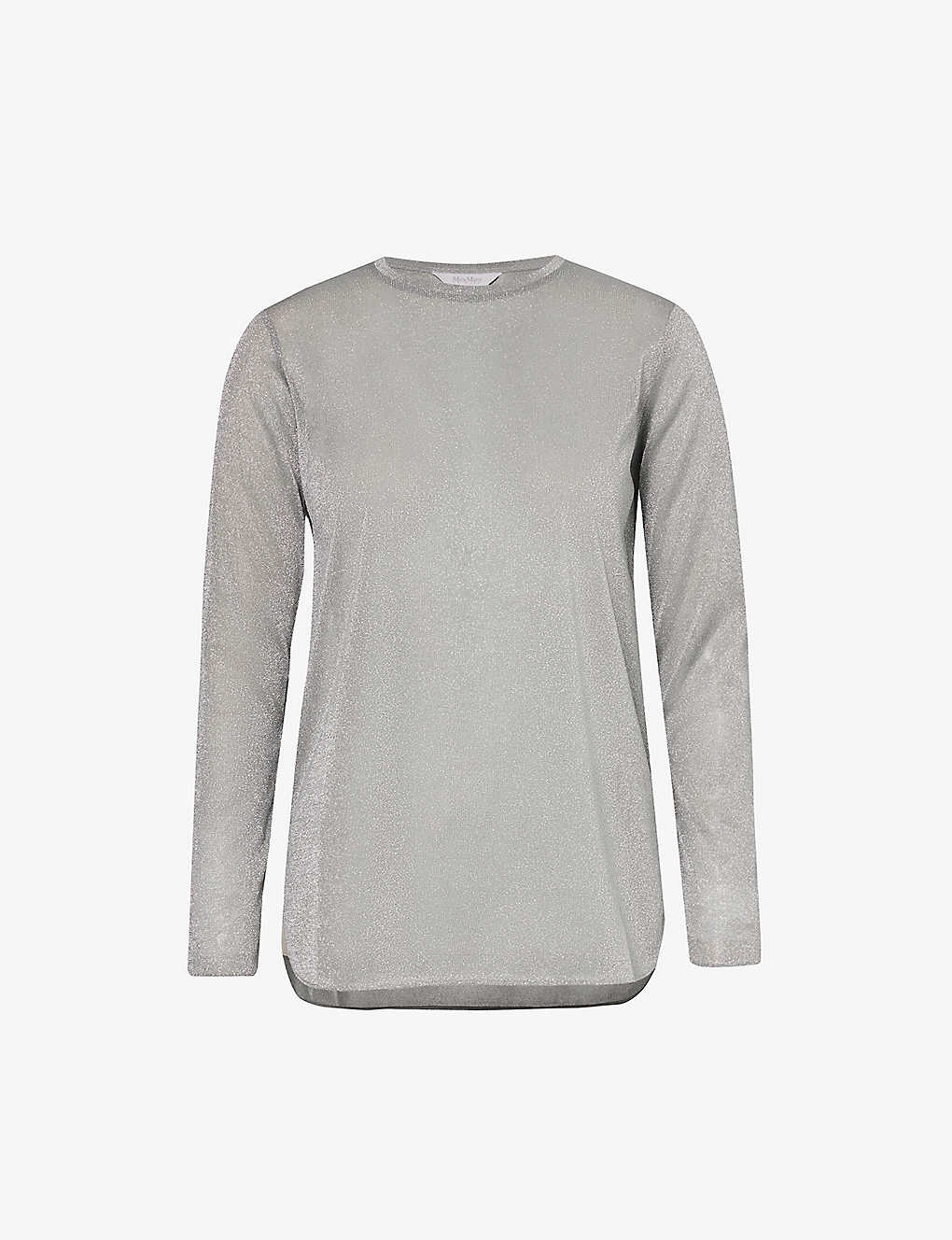Shop Max Mara Etra Crewneck Relaxed-fit Knitted Top In Medium Grey