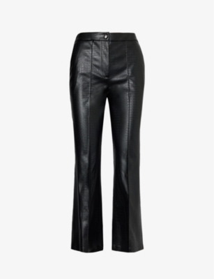 BOTTEGA VENETA Straight-Leg Snake-Effect Leather Trousers for Men