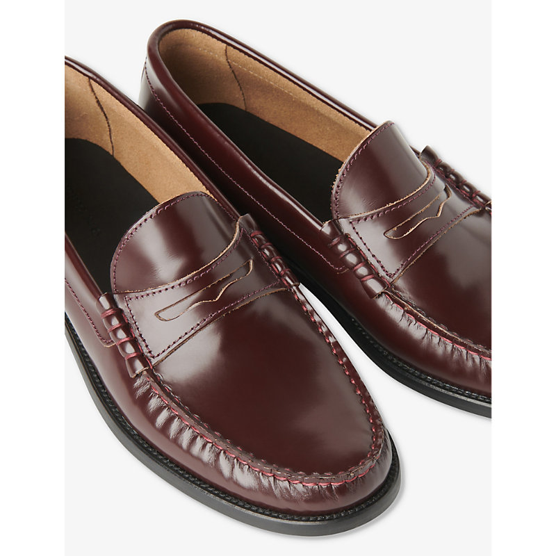 Shop Whistles Women's Plum/claret Manny Penny-slot Patent-leather Loafers
