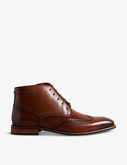 TED BAKER: Waldem chukka brogue leather boots