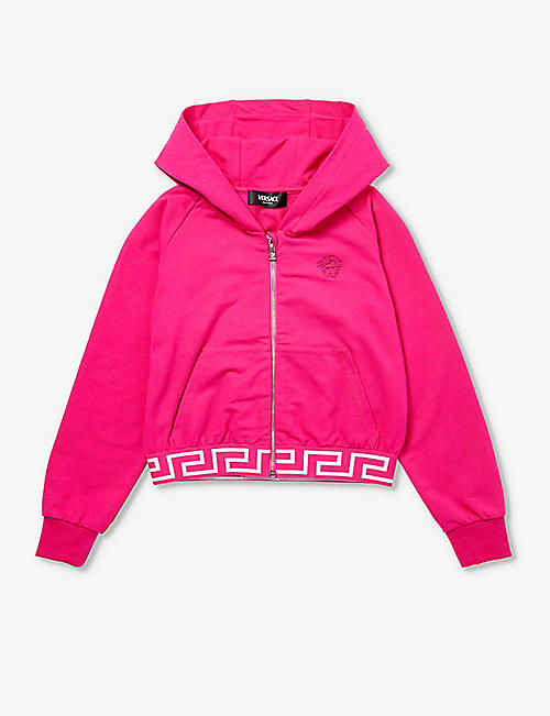 VERSACE: Medusa metallic-embroidered stretch-cotton hoody 8-14 years