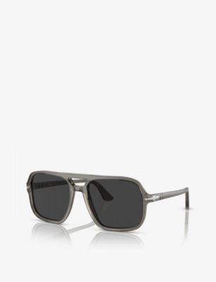 Persol Womens Grey Po3328s Pilot-frame Acetate Sunglasses In Grey