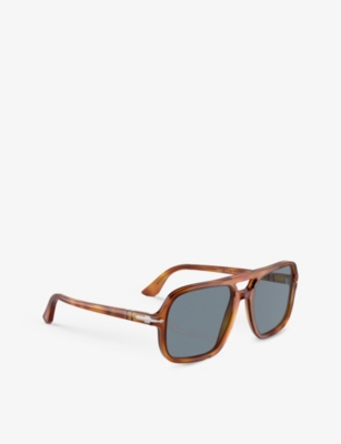 PERSOL: PO3328S pilot-frame tortoiseshell acetate sunglasses