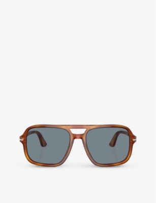 Persol Womens Brown Po3328s Pilot-frame Tortoiseshell Acetate Sunglasses
