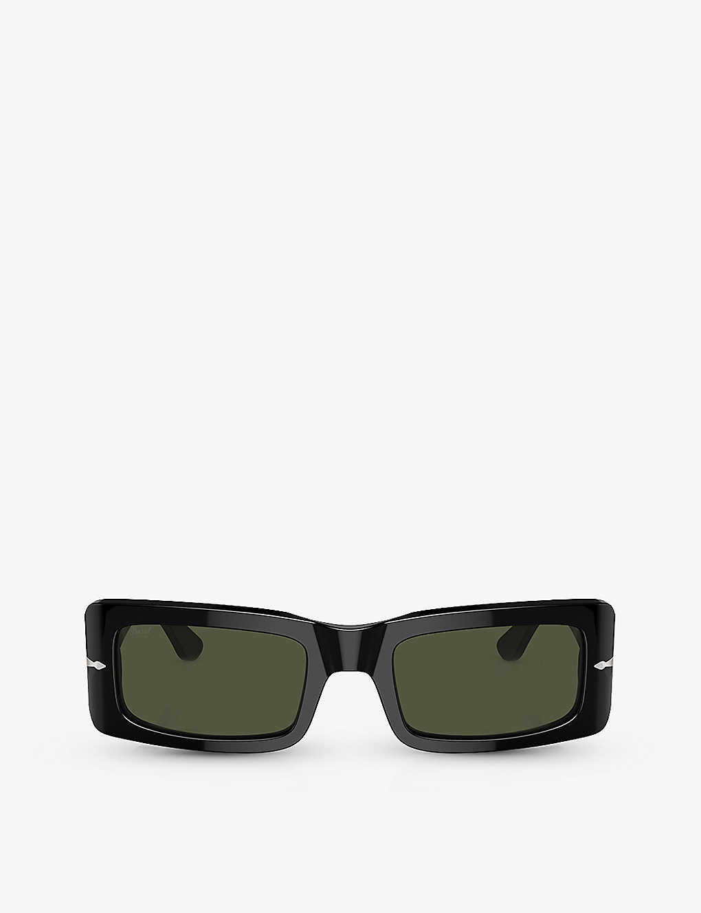 Shop Persol Women's Black Po3332s Francis Rectangle-frame Acetate Sunglasses