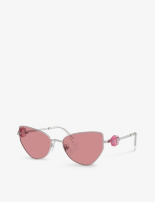 SWAROVSKI: SK7003 irregular-frame metal sunglasses