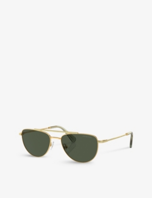 Shop Swarovski Women's Gold Sk7007 Aviator-frame Metal Sunglasses